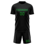 Custom Black Emerald Green Soccer Set