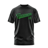 Custom Black Emerald Green T-Shirt