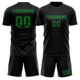 Custom Black Emerald Green Soccer Set