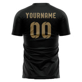 Custom Black Light Khaki Soccer Jersey