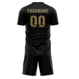 Custom Black Light Khaki Soccer Set