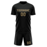 Custom Black Light Khaki Soccer Set