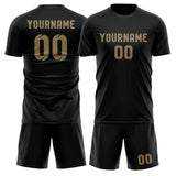 Custom Black Light Khaki Soccer Set