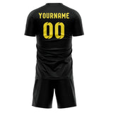 Custom Black Light Yellow Soccer Set