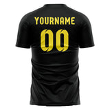 Custom Black Light Yellow Soccer Jersey
