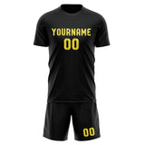 Custom Black Light Yellow Soccer Set