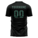 Custom Black Blue Green Soccer Jersey