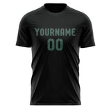 Custom Black Blue Green Soccer Jersey