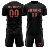 Custom Black Copper Rose Soccer Set