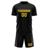 Custom Black Gold Soccer Set