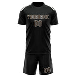 Custom Black Brown Soccer Set