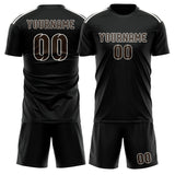 Custom Black Brown Soccer Set