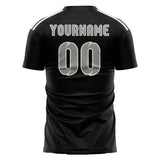 Custom Black Gray Soccer Jersey