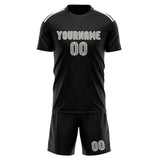 Custom Black Gray Soccer Set