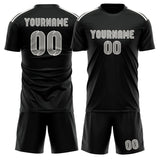 Custom Black Gray Soccer Set