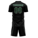 Custom Black Green Soccer Set