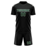 Custom Black Green Soccer Set