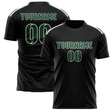 Custom Black Green Soccer Jersey