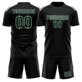 Custom Black Green Soccer Set