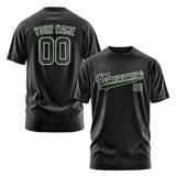 Custom Black Dark Green T-Shirt