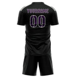 Custom Black Purple Soccer Set
