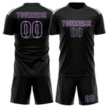 Custom Black Purple Soccer Set