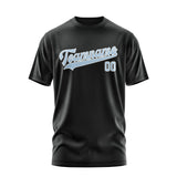 Custom Black Light Blue T-Shirt