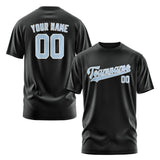 Custom Black Light Blue T-Shirt