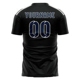 Custom Black Blue Soccer Jersey