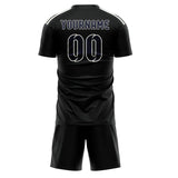 Custom Black Navy Soccer Set