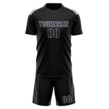 Custom Black Navy Soccer Set