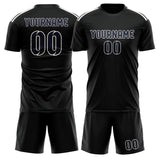 Custom Black Navy Soccer Set