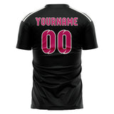 Custom Black Pink Soccer Jersey