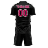 Custom Black Pink Soccer Set