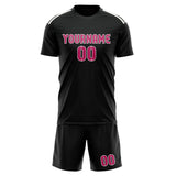 Custom Black Pink Soccer Set