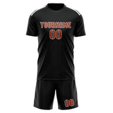 Custom Black Coral Red Soccer Set