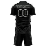 Custom Black Black Soccer Set
