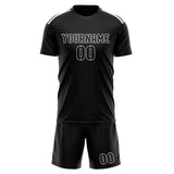Custom Black Black Soccer Set