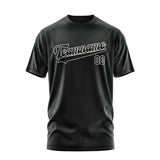 Custom Black Black T-Shirt