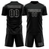 Custom Black Black Soccer Set