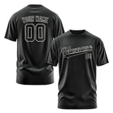 Custom Black Black T-Shirt