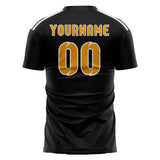Custom Black Yellow Soccer Jersey