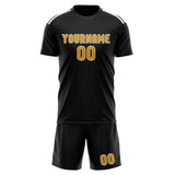 Custom Black Yellow Soccer Set