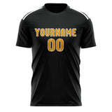 Custom Black Yellow Soccer Jersey