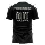 Custom Black Dark Grey Soccer Jersey