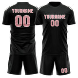 Custom Black Light Pink Soccer Set