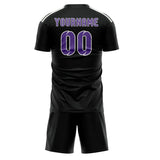 Custom Black Light Purple Soccer Set