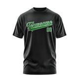 Custom Black Emerald Green T-Shirt