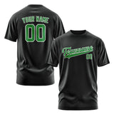 Custom Black Emerald Green T-Shirt