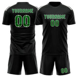 Custom Black Emerald Green Soccer Set